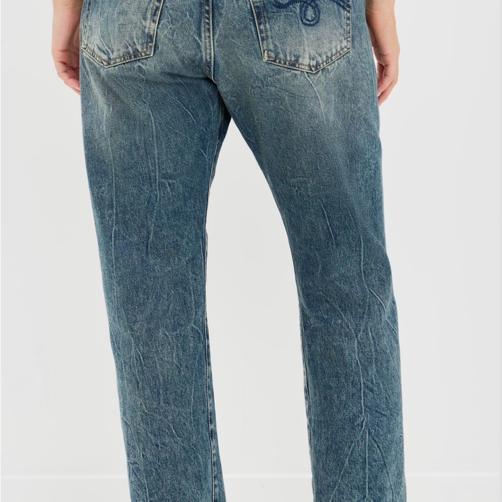 R13 Distressed Blue Boyfriend Jeans - Picture 3 of 4